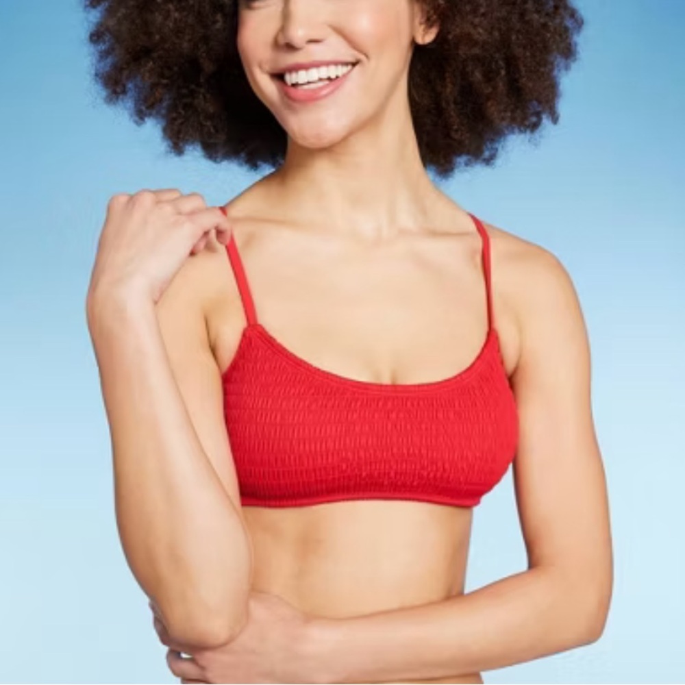 Women's Smocked Bralette Bikini Top - Wild Fable™ size M NWT